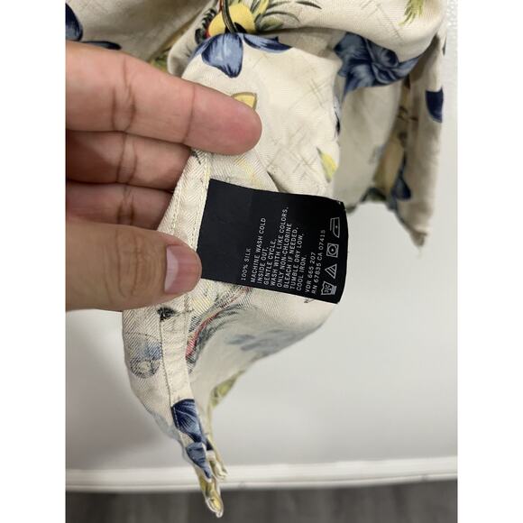 Silk Resort Camp Button Up Shirt XL Hawaiian Woody Surf Luxury Vacation Boho - Picture 7 of 12